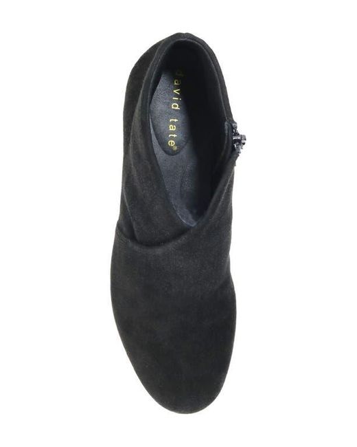 David Tate Black Cushioned Leather Ankle Booties