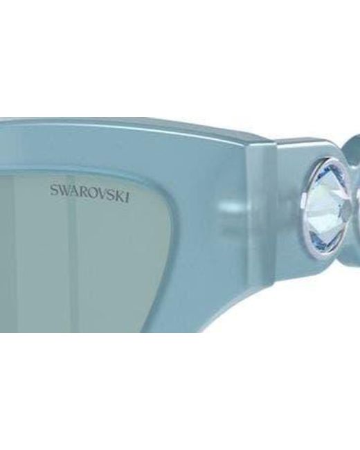 Swarovski Blue Imber 54mm Irregular Sunglasses for men