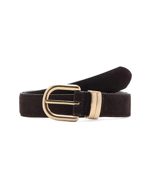 Mango Black Suede Belt