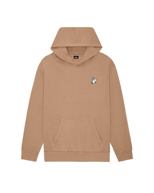 Alix Natural Heartly Ghost Midweight Fleece Relaxed Hooded Sweatshirt