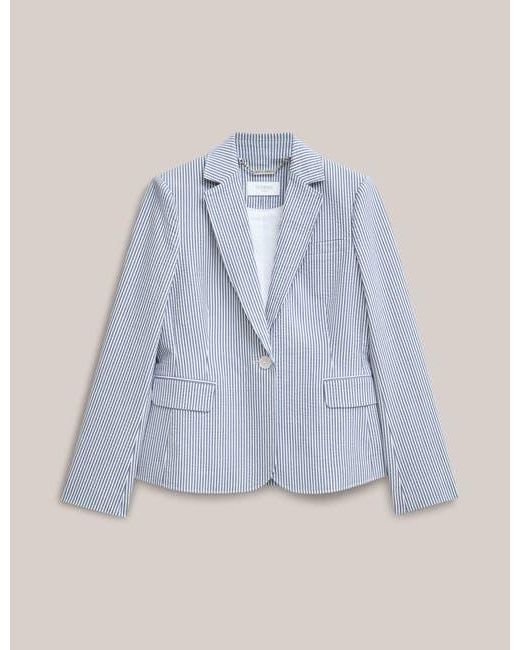 Hobbs White Blake Structured Single-Button Blazer