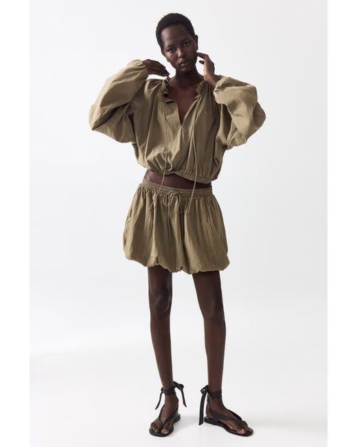 H&M Natural Bubble-Hem Blouse