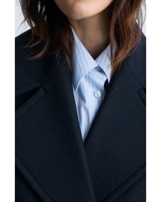Mango Blue Wool Blend Crop Jacket