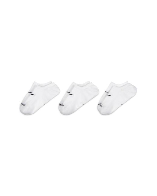 Nike White 3-pack Everyday Plus No-show Socks