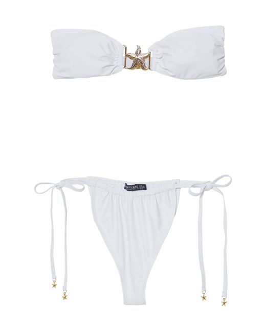 Nasty Gal White Starfish Bandeau Two-piece Swimsuit
