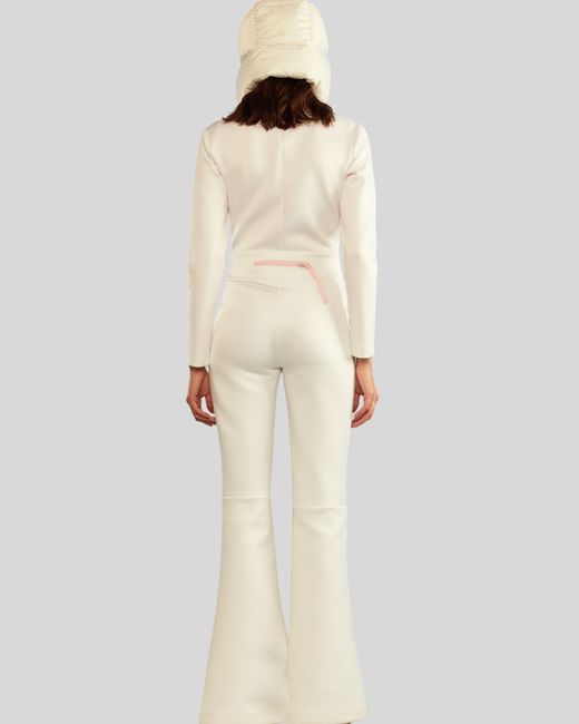 Cynthia Rowley White Water Repellent Bonded Ski Suit