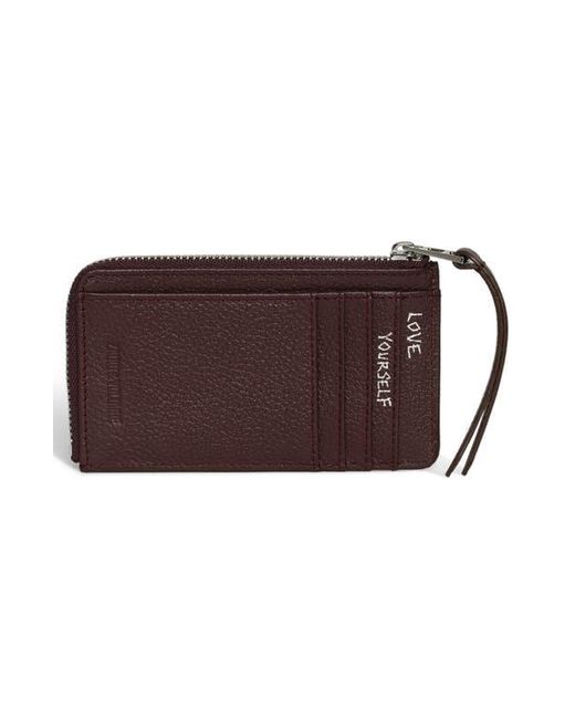 Zadig & Voltaire Brown Zip Leather Card Case
