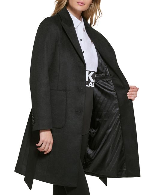 Belted wool blend patch pocket coat Clearance