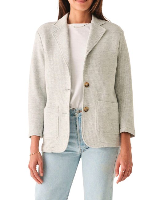 Faherty Inlet Cotton Blend Knit Blazer in Gray Lyst