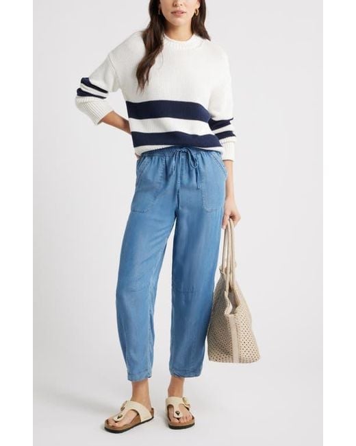 Caslon Blue Ankle Drawstring Utility Pants