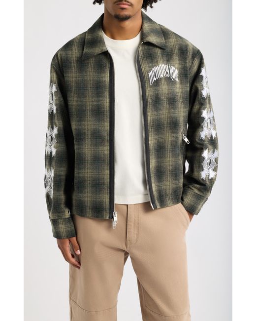 Memory Lane Black Plaid Zip Jacket for men