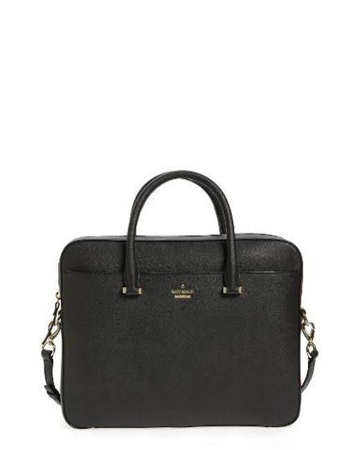 Kate spade Saffiano Leather 13 Inch Laptop Bag in Black - Save 41% | Lyst