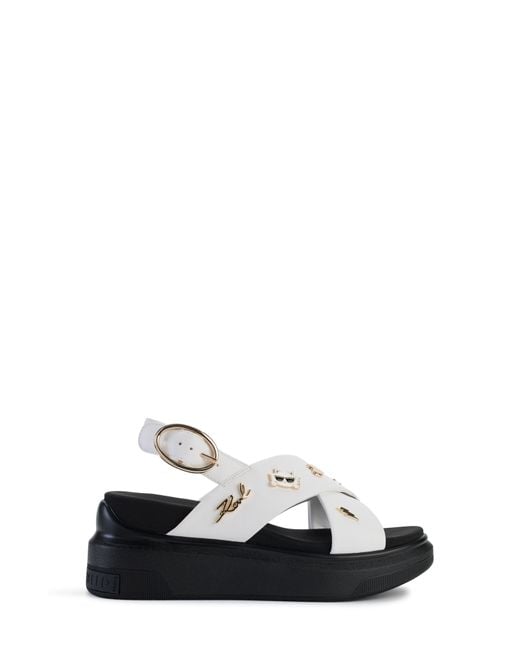 Karl Lagerfeld White Tilda Platform Wedge Sandal