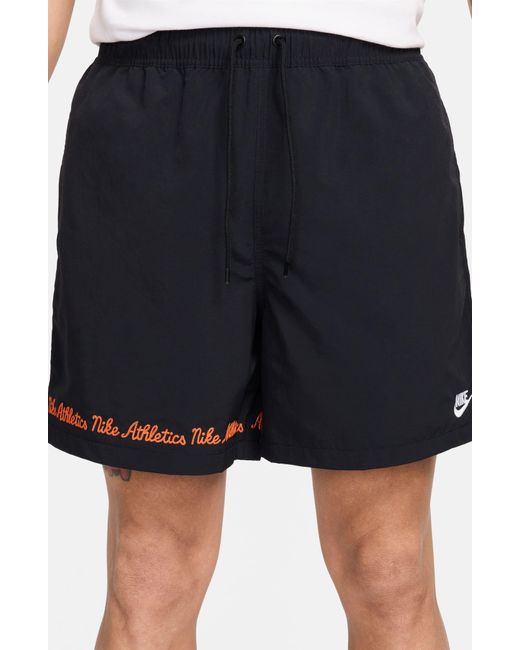 Nike Blue Club Flow Embroidered Nylon Shorts for men