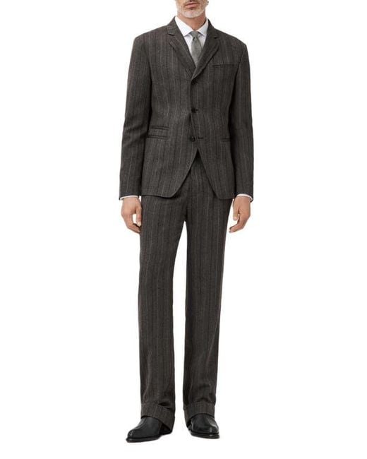 John Varvatos Black Silo Stripe Wool Blazer for men