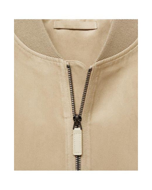 Mango Natural Faux Suede Bomber Jacket for men
