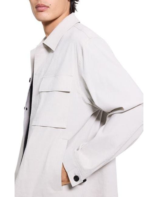 Theory White Mod Linen Blend Field Jacket for men