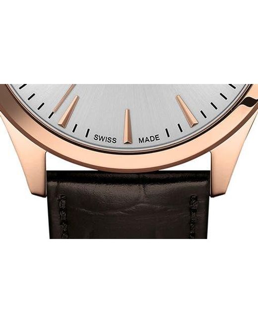 Tissot Black Classic Dream Automatic Leather Strap Watch, 40Mm for men