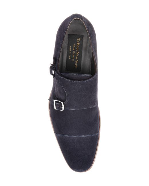 To Boot New York Blue Addison Double Monk Strap Shoe for men