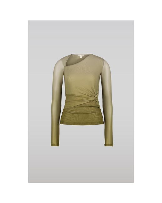 Saemdi Green Gradient Mesh Top