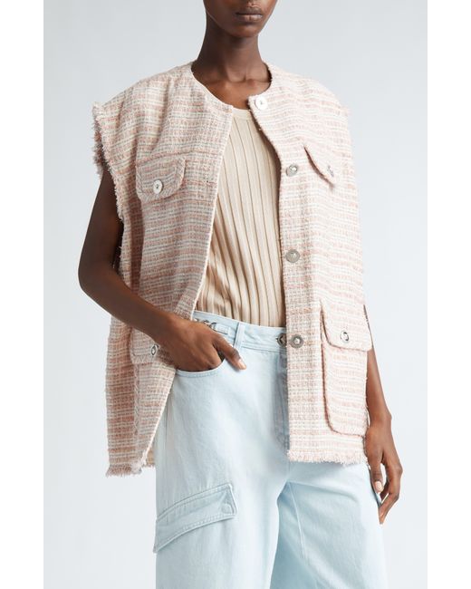 Versace Pink Oversize Tweed Vest