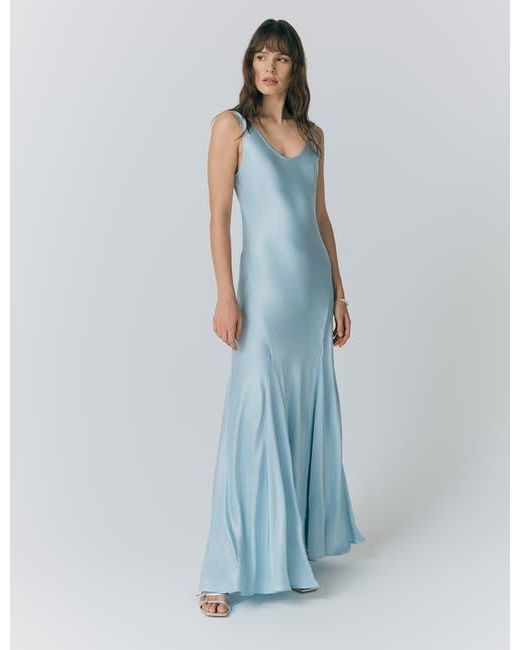 Ghost Willow Satin Maxi Sip Dress in Blue | Lyst
