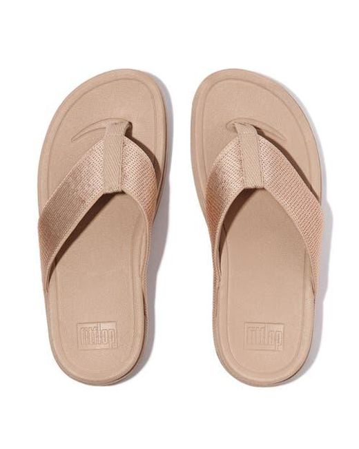 Fitflop Brown Surfa Sequin Toe-Post Sandals
