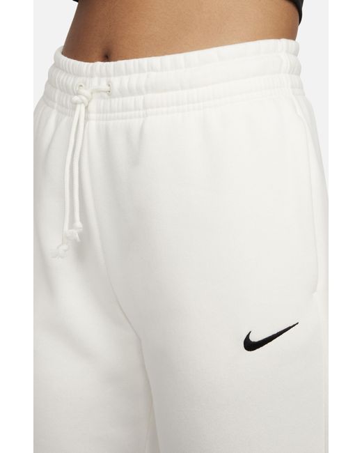 Nike White Sportswear Phoenix Fleece Mid Rise joggers