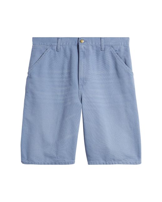 Carhartt Blue Organic Cotton Canvas Carpenter Shorts for men