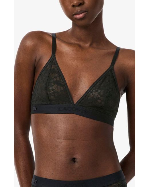 Lacoste Brown Wireless Lace Bra
