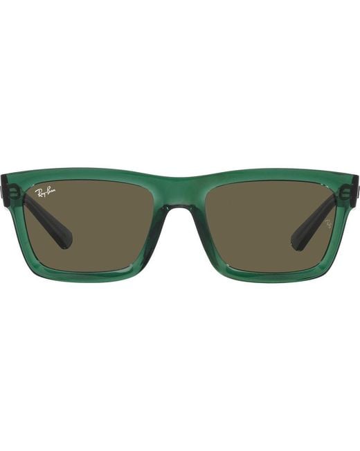 Ray-Ban Green Warren 57Mm Rectangular Sunglasses for men