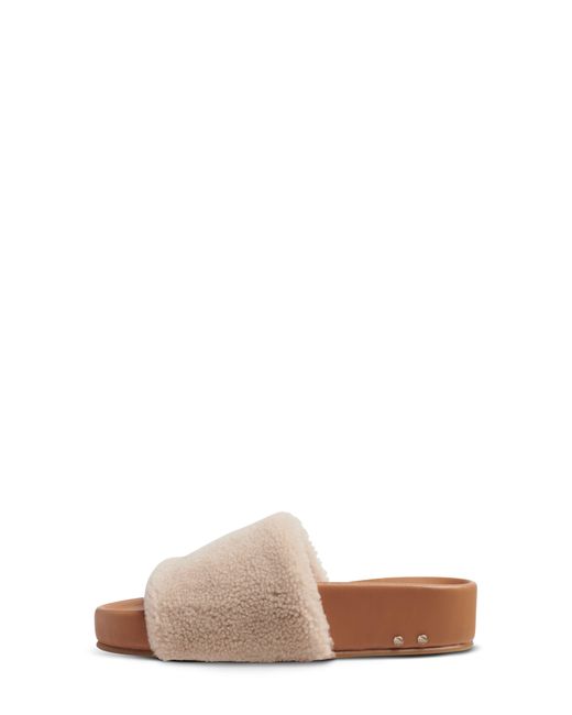 Beek Pelican Genuine Shearling Leather Sandal in Brown Lyst