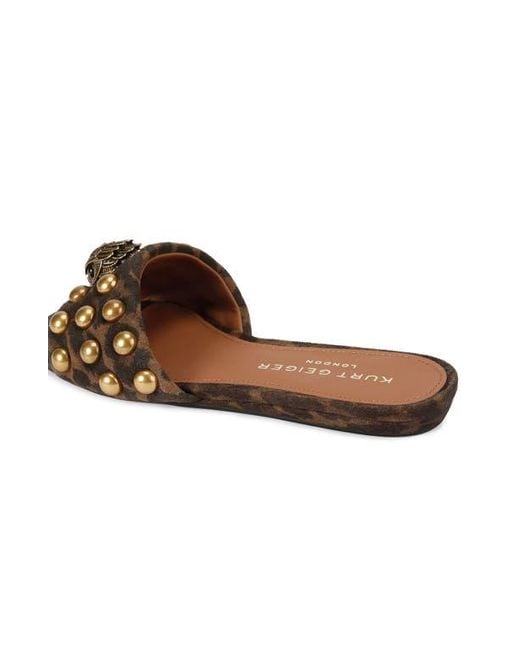Kurt Geiger Brown Kensington Stud Slide Sandal