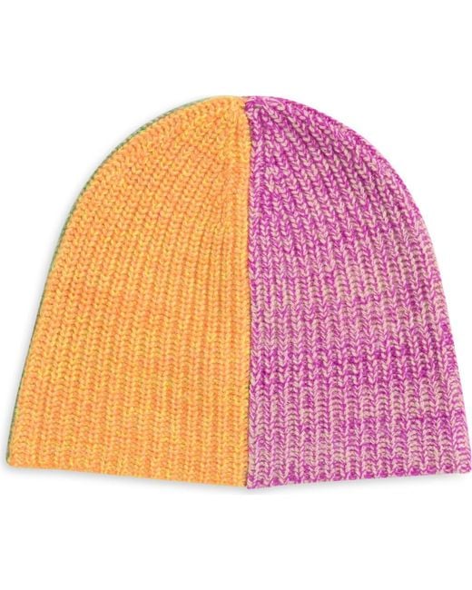 Waste Yarn Project Pink Yaya Colorblock One Of A Kind Beanie for men
