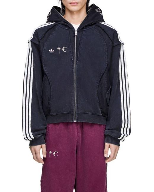 adidas Mesh Detail Convertible Zip Hoodie in Blue for Men Lyst