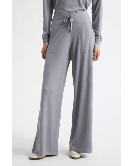 Eleventy Gray Wool Knit Drawstring Pants