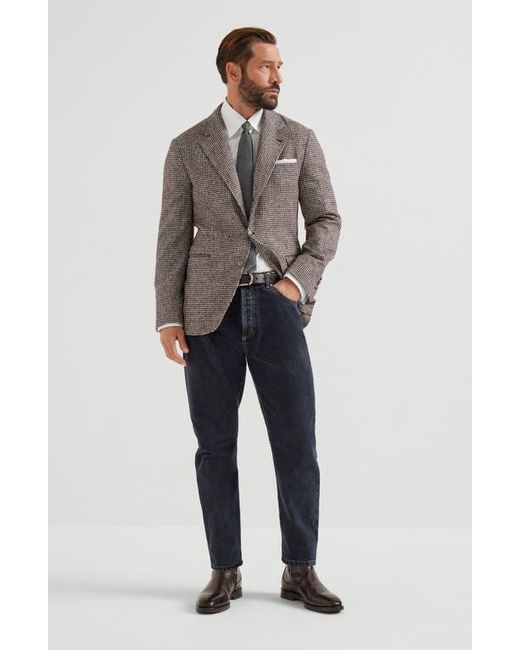 Brunello Cucinelli Blue Leisure Fit Five-Pocket Trousers for men