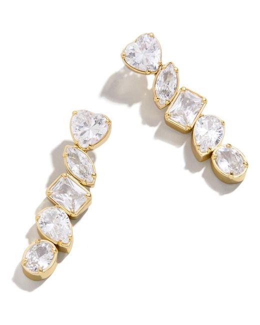 BaubleBar White Eva Cubic Zirconia Drop Earrings