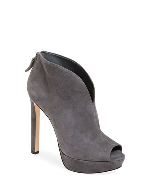 gray platform booties