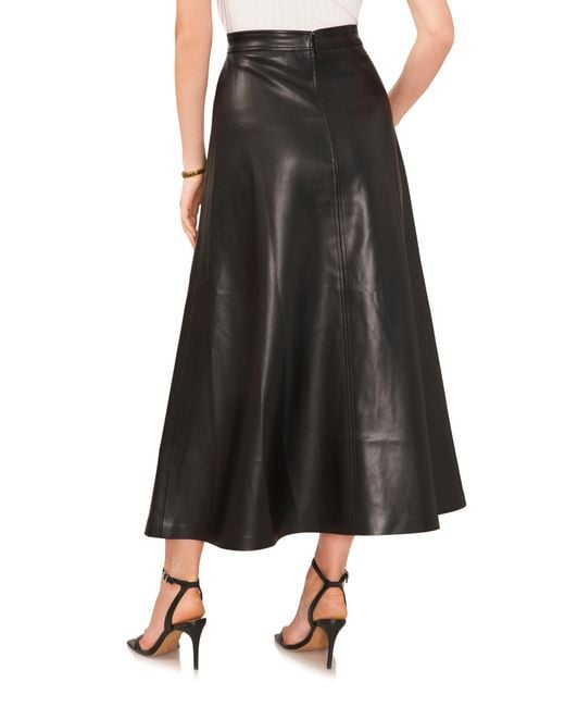 Vince Camuto Black Faux Leather A-line Skirt