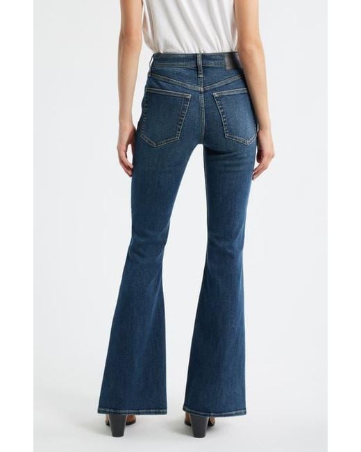 Rag & Bone Blue Flexi Dahlia Mid Rise Flare Jeans