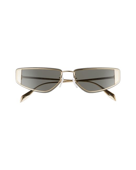 Alexander McQueen Metallic 66mm Oversize Rectangular Sport Sunglasses for men