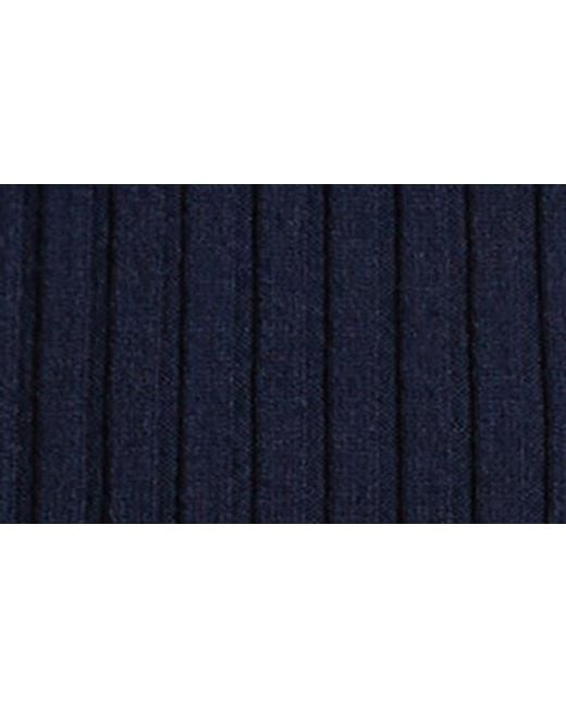 ZOE AND CLAIRE Blue Collared Ribbed Knit Midi Dress