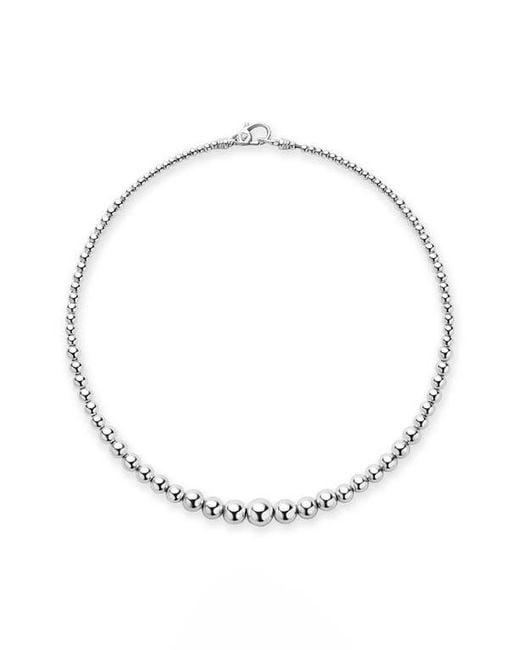 Lagos White Caviar Bubbly Graduated Bead Collar Necklace