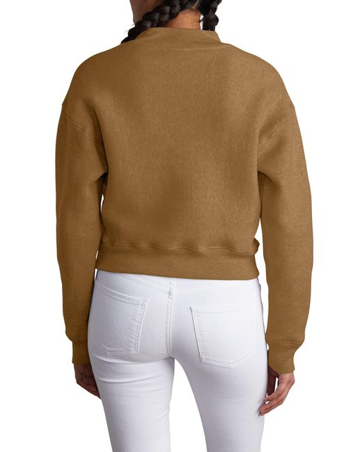 Download Champion Fleece Mock Neck Reverse Panel Crop Sweatshirt in ...