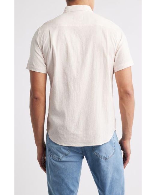 Rails White Carson Short Sleeve Stretch Linen Blend Button-Up Shirt for men