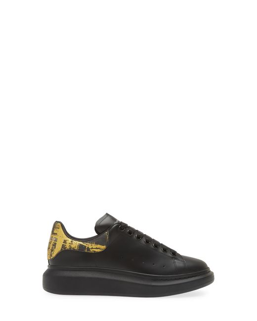 Alexander McQueen Black Fold Print Oversized Leather Sneaker for men