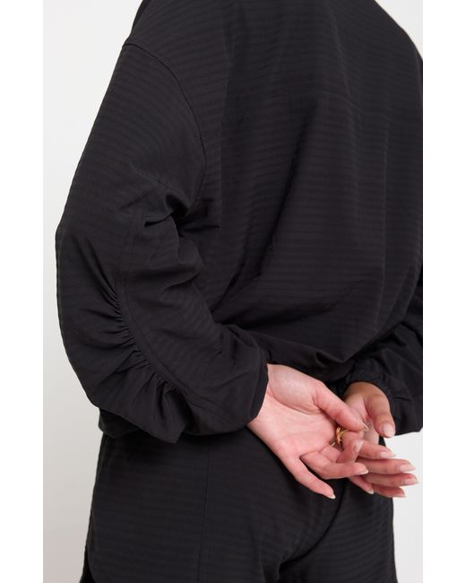 Spiritual Gangster Black Elana Crop Zip Woven Active Jacket
