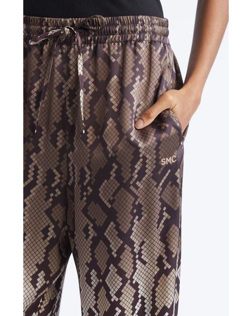 Stella McCartney Natural Snakeskin Print Satin Pajama Trousers