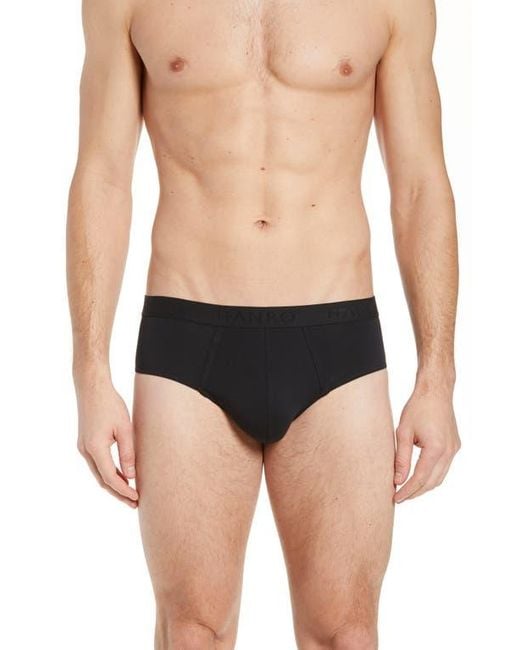 Hanro Blue Cotton Essentials Cotton Brief for men